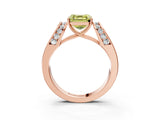 Rose gold Fancy Yellow Asscher Cut Diamond Channel Set Solitaire Ring with Four-Prong Setting_15