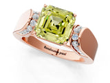 Rose gold Fancy Yellow Asscher Cut Diamond Channel Set Solitaire Ring with Four-Prong Setting_25