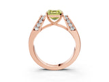 Rose gold Fancy Yellow Asscher Cut Diamond Channel Set Solitaire Ring with Four-Prong Setting_27