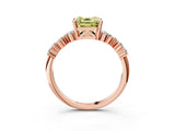 Rose gold Fancy Yellow Asscher Cut Diamond Cluster Pavé Band with Four-Prong Setting_6