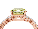 Rose gold Fancy Yellow Asscher Cut Diamond Cluster Pavé Band with Four-Prong Setting_7
