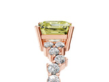 Rose gold Fancy Yellow Asscher Cut Diamond Cluster Pavé Band with Four-Prong Setting_8