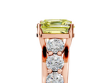 Rose gold Fancy Yellow Asscher  Cut Diamond Engagement Ring with Pavé Band and Four-Prong Setting_8