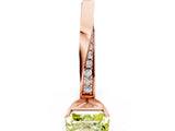 Rose gold Fancy Yellow Asscher Cut Diamond Engagement Ring with Side Stone Accents and Four-Prong Setting_132