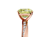 Rose gold Fancy Yellow Asscher Cut Diamond Engagement Ring with Side Stone Accents and Four-Prong Setting_137