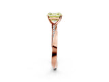 Rose gold Fancy Yellow Asscher Cut Diamond Engagement Ring with Side Stone Accents and Four-Prong Setting_14