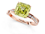 Rose gold Fancy Yellow Asscher Cut Diamond Engagement Ring with Side Stone Accents and Four-Prong Setting_19