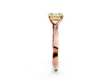 Rose gold Fancy Yellow Asscher Cut Diamond Engagement Ring with Side Stone Accents and Four-Prong Setting_20