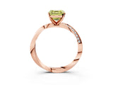 Rose gold Fancy Yellow Asscher Cut Diamond Engagement Ring with Side Stone Accents and Four-Prong Setting_21