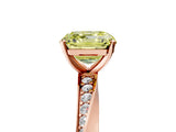 Rose gold Fancy Yellow Asscher Cut Diamond Engagement Ring with Side Stone Accents and Four-Prong Setting_23