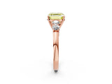 Rose gold Fancy Yellow Asscher  Cut Diamond Five-Stone Prong Set White Gold Ring_50