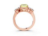 Rose gold Fancy Yellow Asscher  Cut Diamond Five-Stone Prong Set White Gold Ring_51