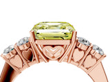Rose gold Fancy Yellow Asscher  Cut Diamond Five-Stone Prong Set White Gold Ring_52