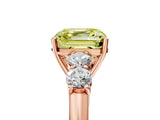Rose gold Fancy Yellow Asscher  Cut Diamond Five-Stone Prong Set White Gold Ring_53