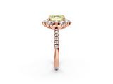 Rose gold Fancy Yellow Asscher  Cut Diamond Floral Halo Pave Band with Prong Setting_2