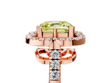 Rose gold Fancy Yellow Asscher Cut Diamond Floral Halo Split Shank Prong Setting Ring_17
