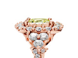 Rose gold Fancy Yellow Asscher Cut Diamond Halo Ring with Pavé Band and Four-Prong Setting_22