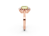Rose gold Fancy Yellow Asscher  Cut Diamond Halo Ring with Round Brilliant Halo and Solitaire Band_35