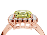 Rose gold Fancy Yellow Asscher  Cut Diamond Halo Ring with Round Brilliant Halo and Solitaire Band_37