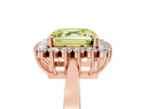 Rose gold Fancy Yellow Asscher  Cut Diamond Halo Ring with Round Brilliant Halo and Solitaire Band_38