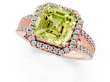 Rose gold Fancy Yellow Asscher Cut Diamond Halo Split Shank Engagement Ring_40