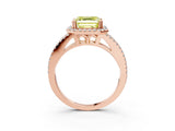 Rose gold Fancy Yellow Asscher Cut Diamond Halo Split Shank Engagement Ring_42