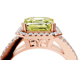 Rose gold Fancy Yellow Asscher Cut Diamond Halo Split Shank Engagement Ring_43