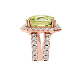 Rose gold Fancy Yellow Asscher Cut Diamond Halo Split Shank Engagement Ring_44