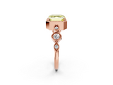 Rose gold Fancy Yellow Asscher  Cut Diamond Milgrain Marquise Band with Prong Setting_5