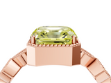 Rose gold Fancy Yellow Asscher  Cut Diamond Milgrain Marquise Band with Prong Setting_7