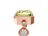 Rose gold Fancy Yellow Asscher  Cut Diamond Milgrain Marquise Band with Prong Setting_8