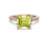 Rose gold Fancy Yellow Asscher  Cut Diamond Pavé Band Ring with Four-Prong Setting_17