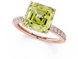 Rose gold Fancy Yellow Asscher  Cut Diamond Pavé Band Ring with Four-Prong Setting_18