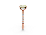 Rose gold Fancy Yellow Asscher  Cut Diamond Pavé Band Ring with Four-Prong Setting_19