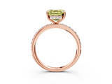 Rose gold Fancy Yellow Asscher  Cut Diamond Pavé Band Ring with Four-Prong Setting_20
