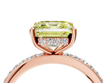 Rose gold Fancy Yellow Asscher  Cut Diamond Pavé Band Ring with Four-Prong Setting_21