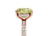 Rose gold Fancy Yellow Asscher  Cut Diamond Pavé Band Ring with Four-Prong Setting_22