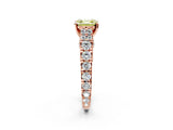 Rose gold Fancy Yellow Asscher  Cut Diamond Pavé Band Solitaire with Four-Prong Setting_18