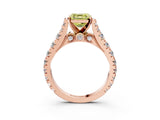 Rose gold Fancy Yellow Asscher  Cut Diamond Pavé Band Solitaire with Four-Prong Setting_19