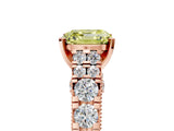 Rose gold Fancy Yellow Asscher  Cut Diamond Pavé Band Solitaire with Four-Prong Setting_21