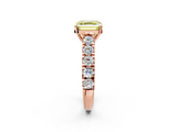 Rose gold Fancy Yellow Asscher  Cut Diamond Pavé Band Solitaire with Four-Prong Setting_5