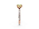 Rose gold Fancy Yellow Asscher  Cut Diamond Pavé Band Solitaire with Four-Prong Setting_5