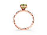 Rose gold Fancy Yellow Asscher  Cut Diamond Pavé Band Solitaire with Four-Prong Setting_6