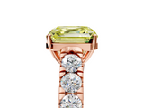 Rose gold Fancy Yellow Asscher  Cut Diamond Pavé Band Solitaire with Four-Prong Setting_8