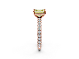 Rose gold Fancy Yellow Asscher  Cut Diamond Pavé Band with Four-Prong Setting_19