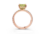 Rose gold Fancy Yellow Asscher  Cut Diamond Pavé Band with Four-Prong Setting_20