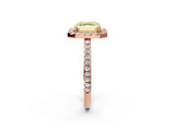 Rose gold Fancy Yellow Asscher Cut Diamond Pavé Halo Ring with Four-Prong Setting_36