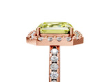 Rose gold Fancy Yellow Asscher Cut Diamond Pavé Halo Ring with Four-Prong Setting_39