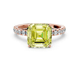 Rose gold Fancy Yellow Asscher Cut Diamond Pavé Solitaire Engagement Ring with Four-Prong Setting_33