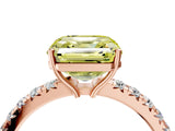 Rose gold Fancy Yellow Asscher Cut Diamond Pavé Solitaire Engagement Ring with Four-Prong Setting_37